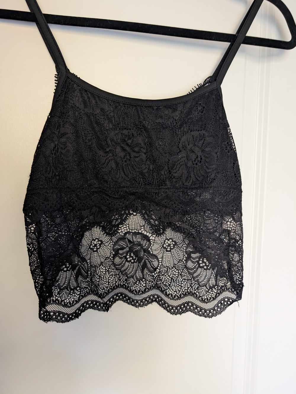 Black Lace Camisole Tank Top